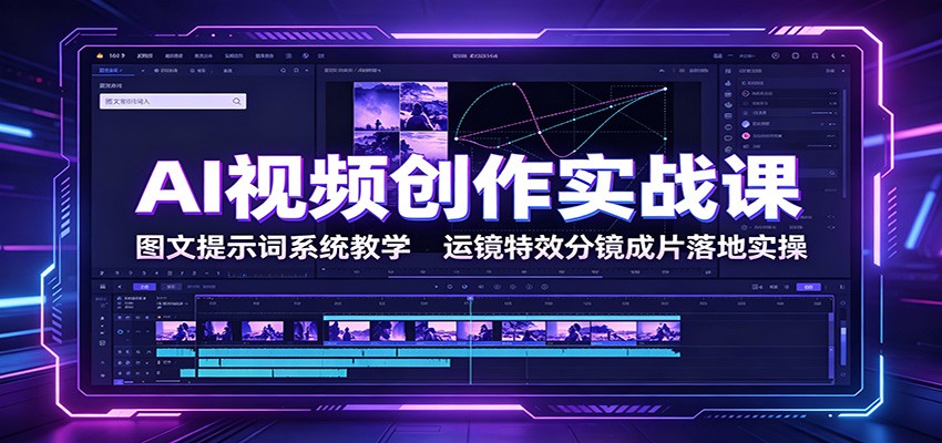 AI视频创作实战课：图文提示词系统教学，运镜特效分镜成片落地实操采购|汽车产业|汽车配件|机加工企业家交流社群中心