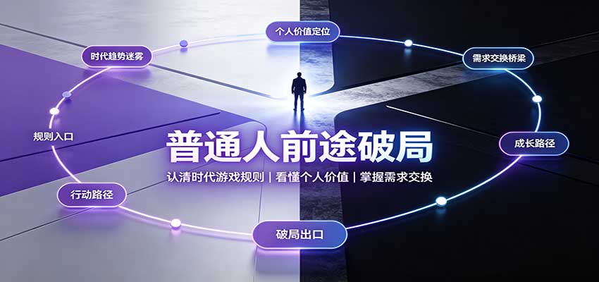 普通人前途破局：认清时代游戏规则，看懂个人价值，掌握需求交换采购|汽车产业|汽车配件|机加工企业家交流社群中心