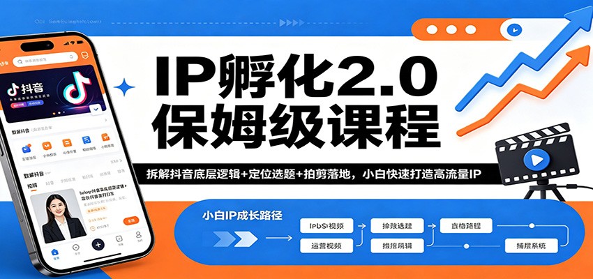 IP孵化2.0保姆级课程：拆解抖音底层逻辑+定位选题+拍剪落地，小白快速打造高流量IP采购|汽车产业|汽车配件|机加工企业家交流社群中心