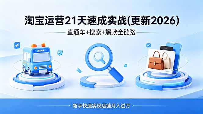 淘宝运营21天速成实战(更新4月采购|汽车产业|汽车配件|机加工企业家交流社群中心