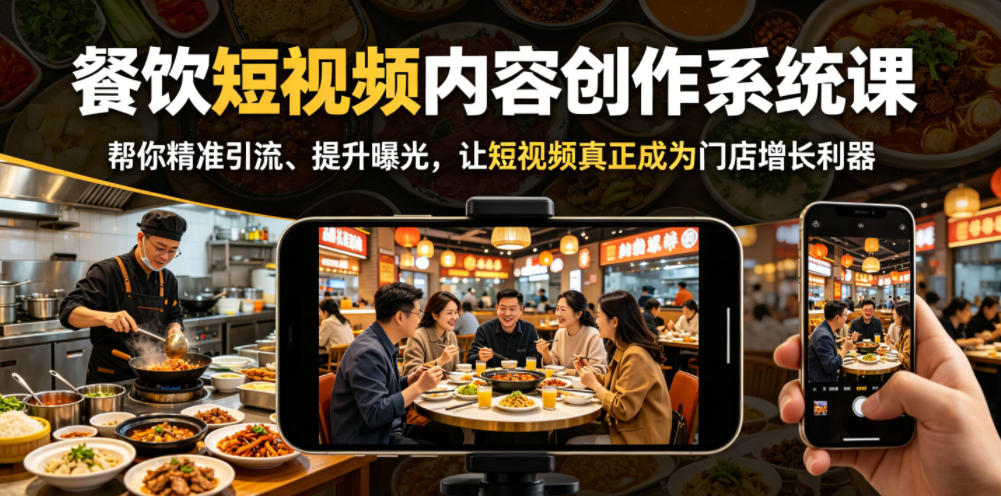餐饮短视频内容创作系统课，帮你精准引流、提升曝光，让短视频真正成为门店增长利器采购|汽车产业|汽车配件|机加工企业家交流社群中心