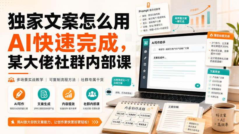 独家文案怎么用AI快速完成,某大佬社群内部课采购|汽车产业|汽车配件|机加工企业家交流社群中心