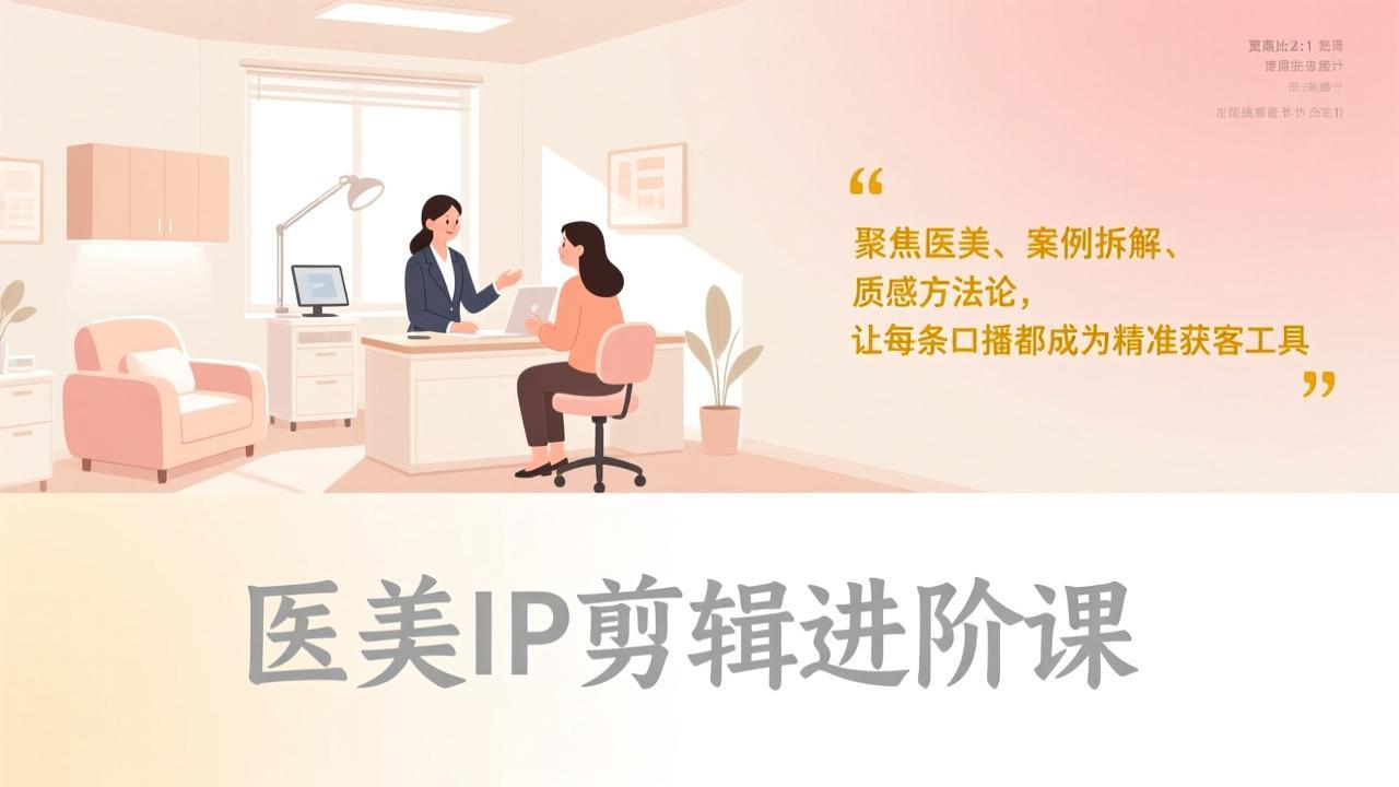 医美IP剪辑进阶课，聚焦医美、案例拆解、质感方法论，让每条口播都成为精准获客工具采购|汽车产业|汽车配件|机加工蚂蚁智酷企业交流社群中心