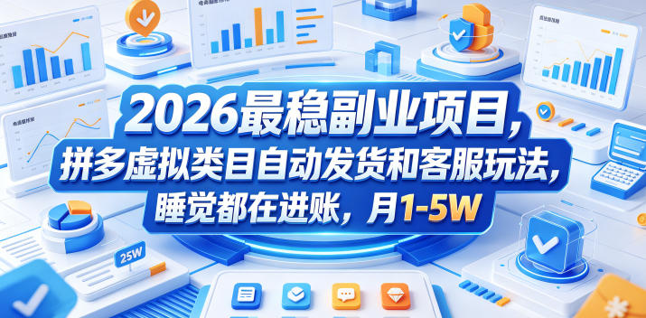 2026最稳副业项目，拼多多虚拟类目自动发货和客服玩法，睡觉都在进账，月1-5W【揭秘】采购|汽车产业|汽车配件|机加工企业家交流社群中心