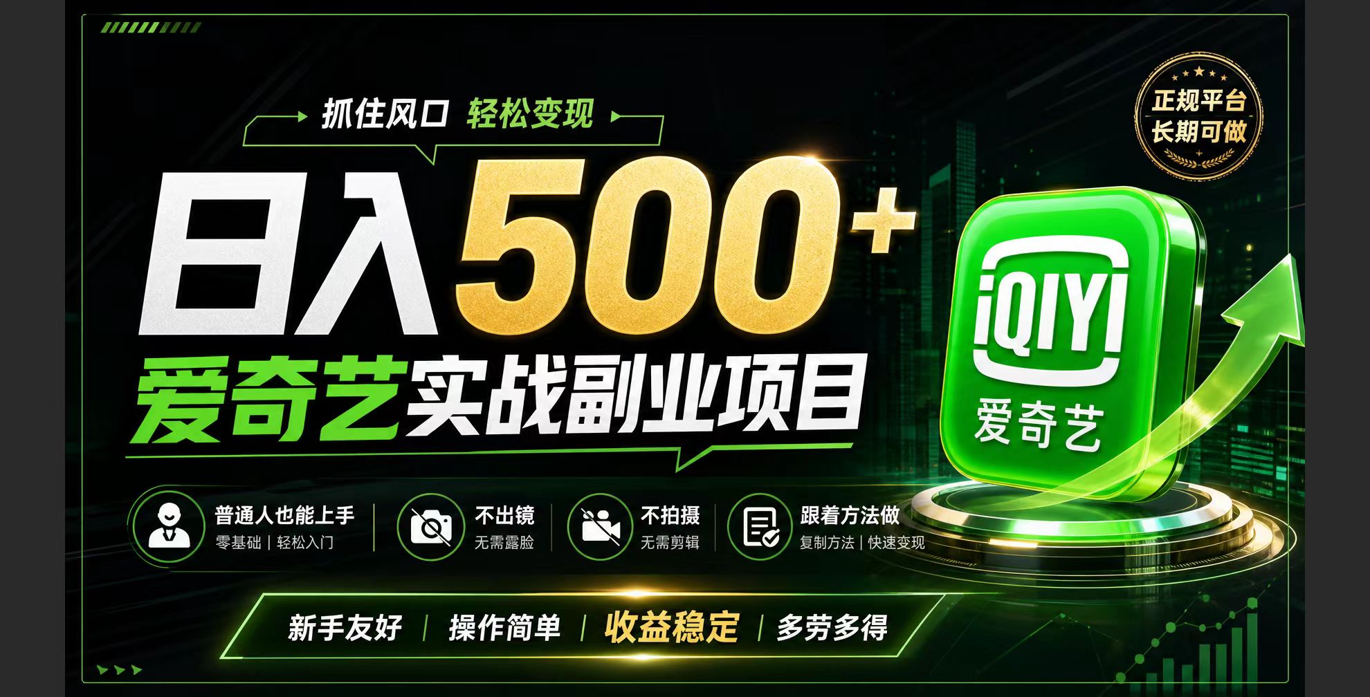 普通人必做的爱奇艺赛道变现!稳定日500+,翻身的机会真来了!抓住风口！采购|汽车产业|汽车配件|机加工企业家交流社群中心
