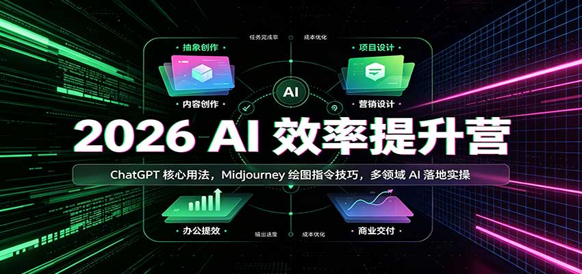 2026 AI效率提升营:ChatGPT核心用法,Midjourney绘图指令技巧,多领域AI落地实操采购|汽车产业|汽车配件|机加工企业家交流社群中心
