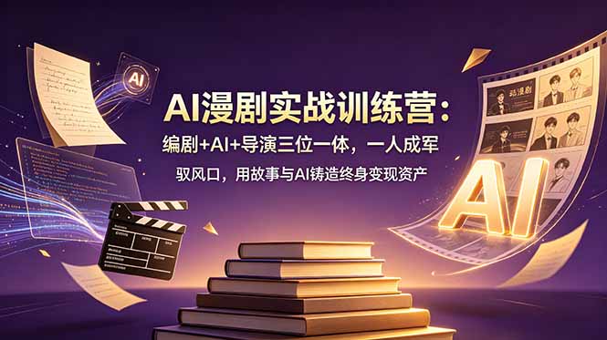 AI漫剧实战训练营：编剧+AI+导演三位一体，一人成军 驭风口，用故事与AI铸造终身变现资产采购|汽车产业|汽车配件|机加工企业家交流社群中心