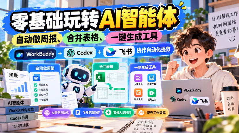 【无水印】零基础玩转AI智能体，自动做周报、合并表格、一键生成工具，WorkBuddy+Codex + 飞书协作自动化提效采购|汽车产业|汽车配件|机加工企业家交流社群中心