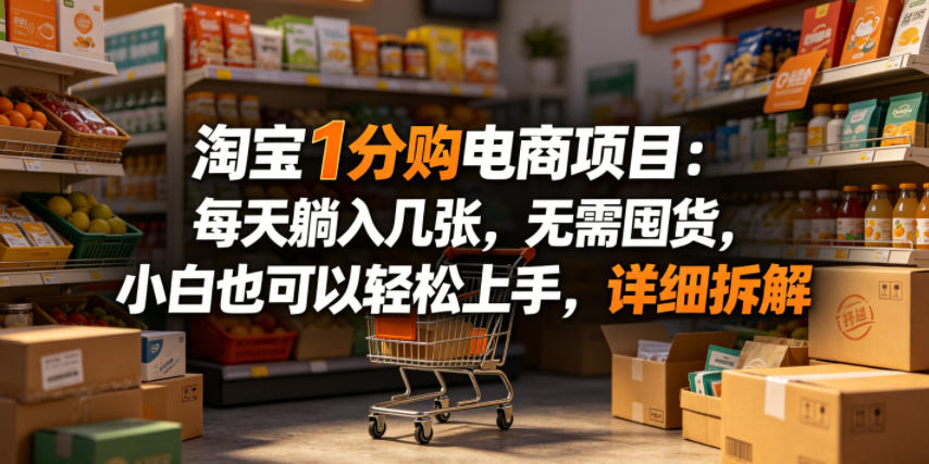 淘宝1分购电商项目：每天躺入几张，无需囤货，小白也可以轻松上手，详细拆解采购|汽车产业|汽车配件|机加工企业家交流社群中心