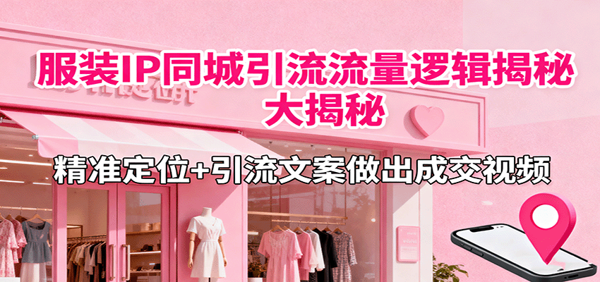 服装IP同城引流流量逻辑大揭秘,精准定位+引流文案做出成交视频采购|汽车产业|汽车配件|机加工蚂蚁智酷企业交流社群中心