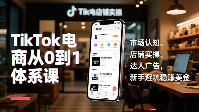 TikTok电商从0到1体系课,市场认知、店铺实操、达人广告,新手避坑稳赚美金采购|汽车产业|汽车配件|机加工蚂蚁智酷企业交流社群中心