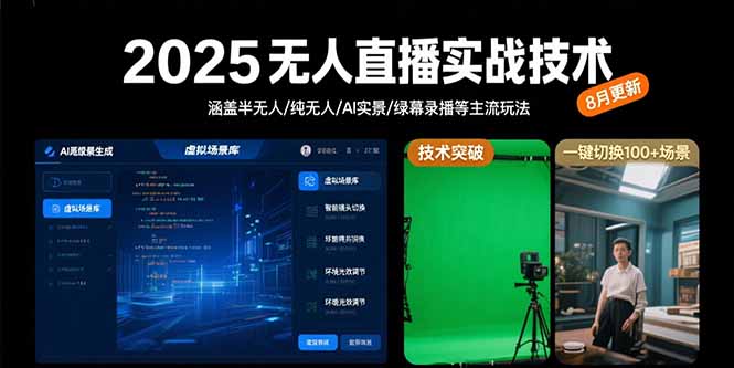 2025无人直播实战技术-8月,涵盖半无人/纯无人/AI实景/绿幕录播等主流玩法采购|汽车产业|汽车配件|机加工蚂蚁智酷企业交流社群中心