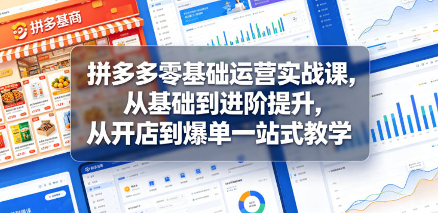 拼多多零基础运营实战课,从基础到进阶提升,从开店到爆单一站式教学采购|汽车产业|汽车配件|机加工企业家交流社群中心