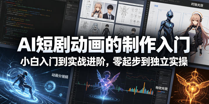 AI短剧动画的制作入门，小白入门到实战进阶，零起步到独立实操采购|汽车产业|汽车配件|机加工企业家交流社群中心