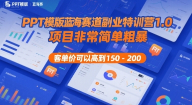 PPT模版蓝海赛道副业特训营1.0,项目非常简单粗暴,客单价可以高到150-200采购|汽车产业|汽车配件|机加工蚂蚁智酷企业交流社群中心
