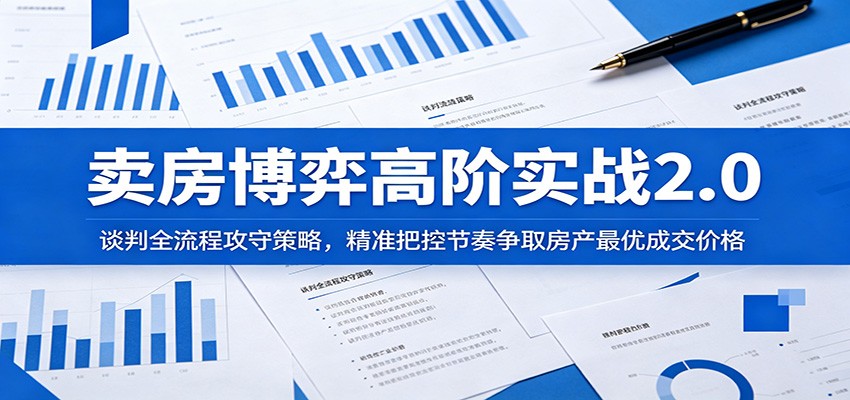 卖房博弈高阶实战2.0:谈判全流程攻守策略,精准把控节奏争取房产最优成交价格采购|汽车产业|汽车配件|机加工企业家交流社群中心