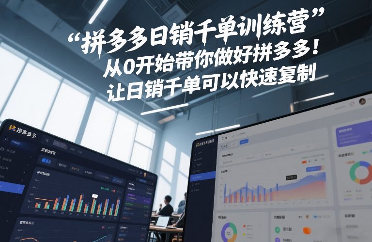 拼多多日销千单训练营，从0开始带你做好拼多多，让日销千单可以快速复制(更新26年8月)采购|汽车产业|汽车配件|机加工企业家交流社群中心