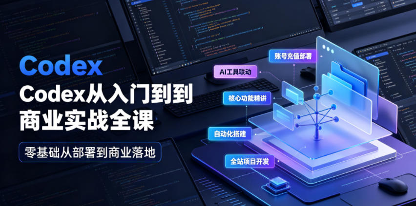Codex从入门到商业实战全课｜账号充值部署、AI工具联动、核心功能精讲、自动化搭建、全站项目开发零基础教程采购|汽车产业|汽车配件|机加工企业家交流社群中心