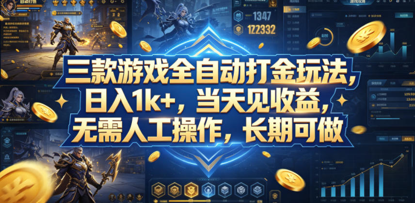 三款游戏全自动打金玩法，日入1k+，当天见收益，无需人工操作，长期可做【揭秘】采购|汽车产业|汽车配件|机加工企业家交流社群中心