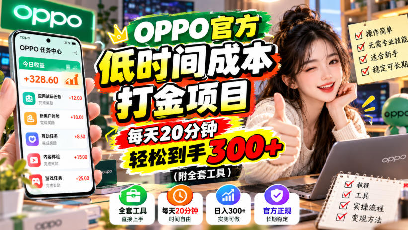 OPPO官方低时间成本打金项目，每天20分钟，轻松到手300+(附全套工具)【揭秘】采购|汽车产业|汽车配件|机加工企业家交流社群中心