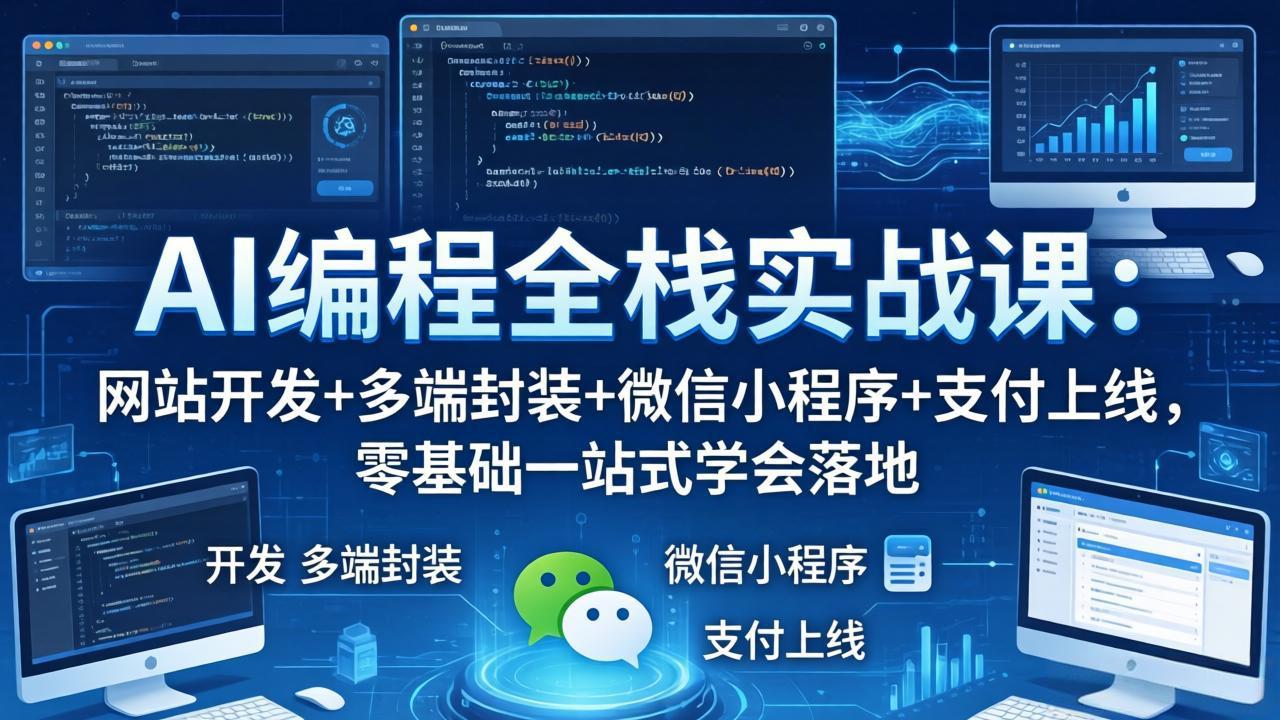 AI编程全栈实战课:网站开发+多端封装+微信小程序+支付上线,零基础一站式学会落地采购|汽车产业|汽车配件|机加工企业家交流社群中心