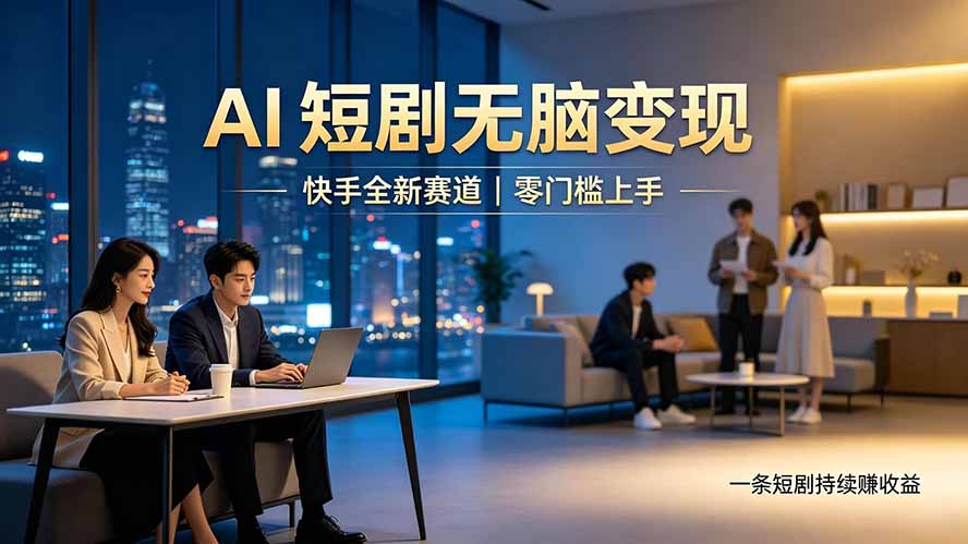 别乱找副业了，快手 AI 短剧零门槛长久被动增收采购|汽车产业|汽车配件|机加工企业家交流社群中心
