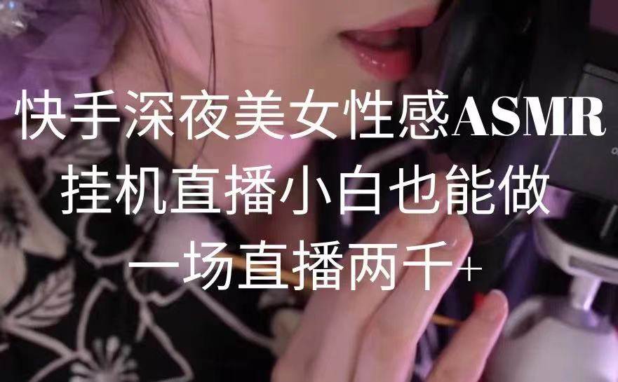 快手深夜美女性感ASMR挂机直播，小白也能做，一场直播两千+采购|汽车产业|汽车配件|机加工蚂蚁智酷企业交流社群中心